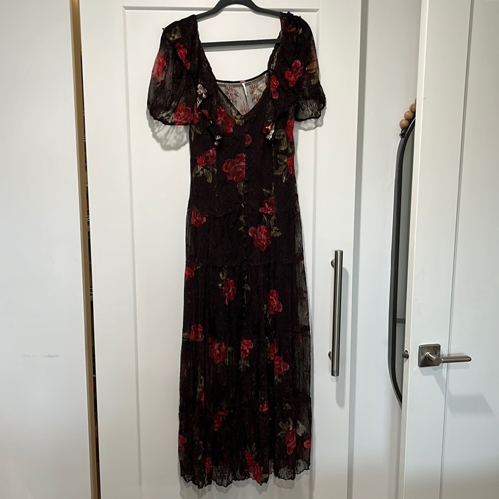Brown lace free people dress